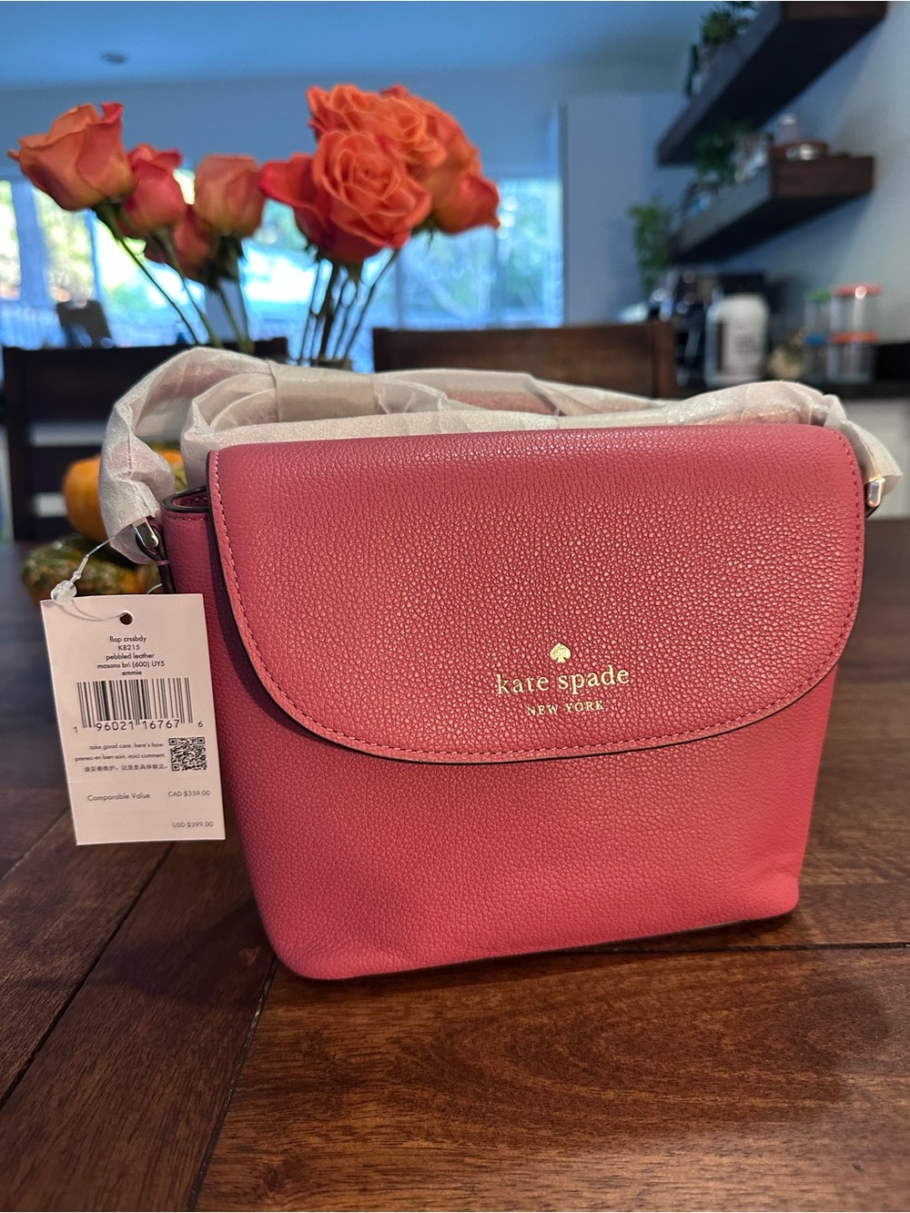 kate spade Pink Pebbled Leather Crossbody Bag